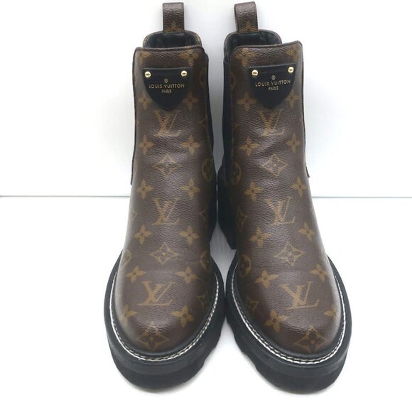 Louis Vuitton LV Beaubourg Ankle Boots Brown Monogram Canvas Size 38 - Picture 3 of 14